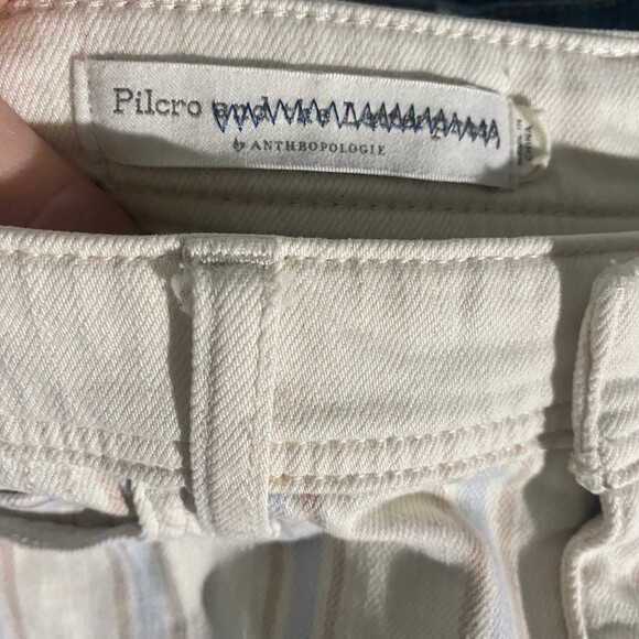 Anthropologie Pilcro Hi-Rise Striped Slim Denim Short 26 - Picture 7 of 11